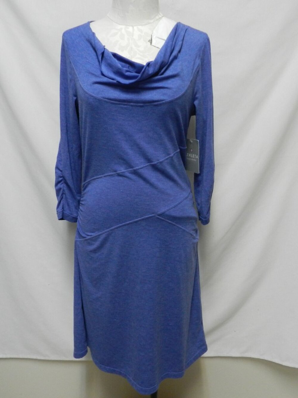 Athleta Ukia Dress knit Cowl neck knee length 3/4slv NEW NWT Size Sz Medium Md M